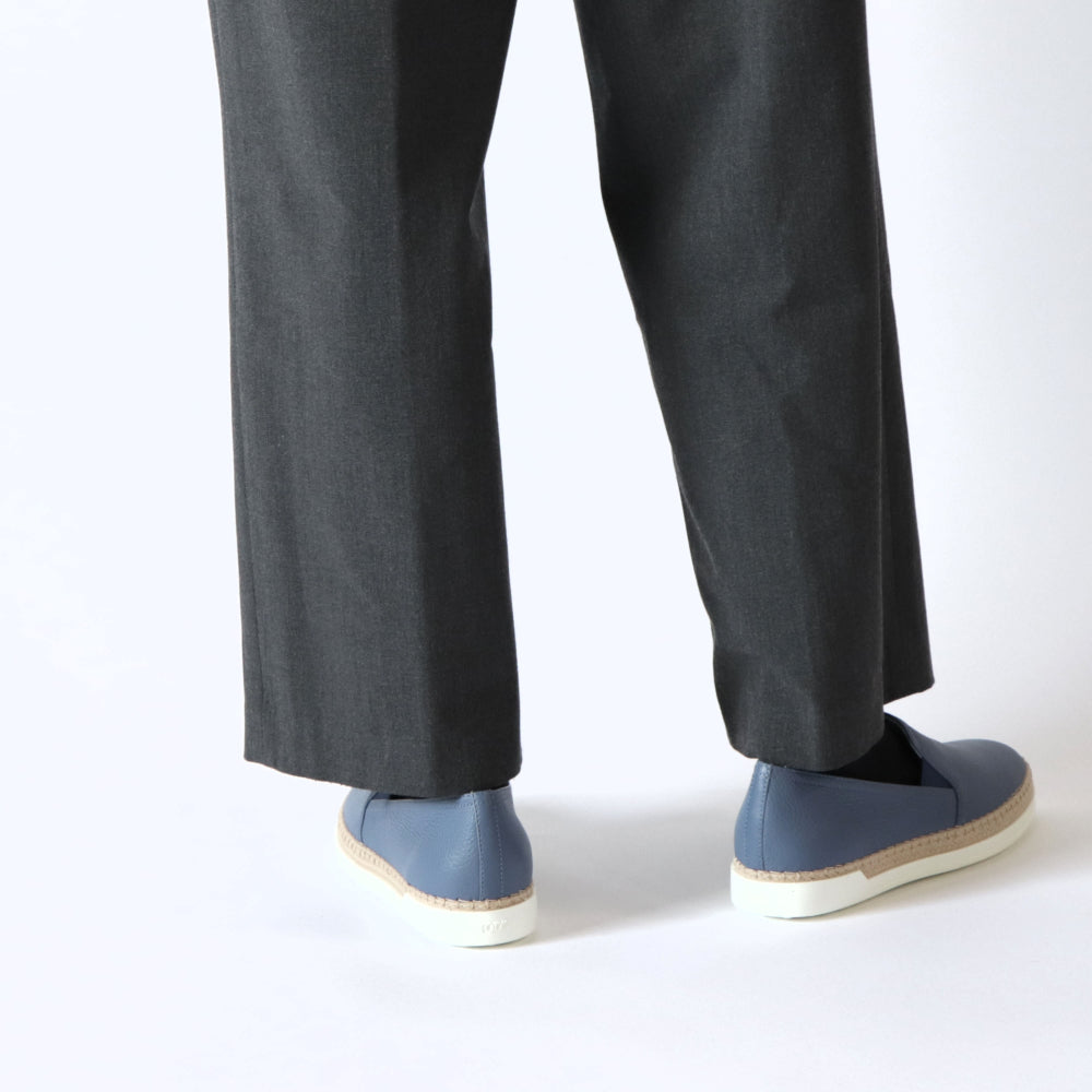 TOD’S スリッポン エスパドリーユ ブルー レザー