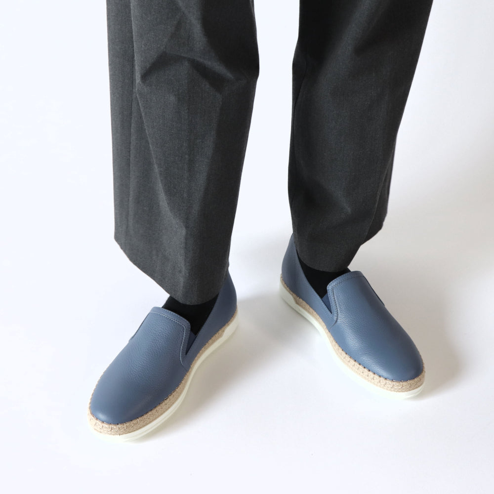 TOD’S スリッポン エスパドリーユ ブルー レザー