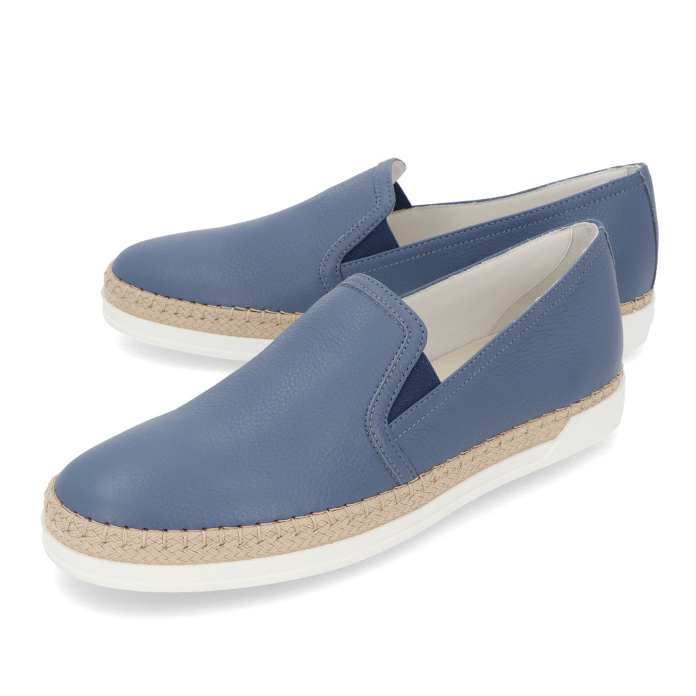 TOD’S スリッポン エスパドリーユ ブルー レザー