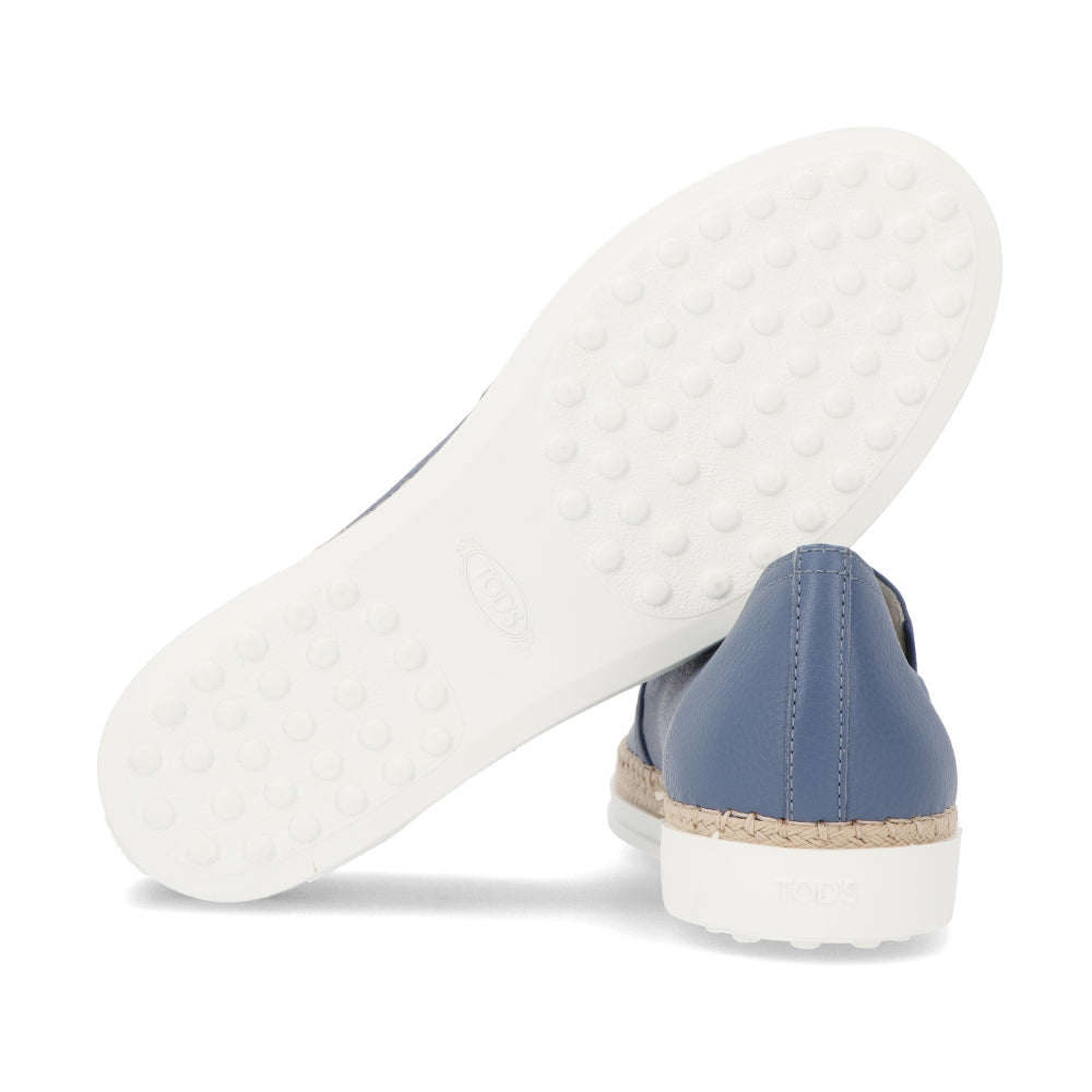 TOD’S スリッポン エスパドリーユ ブルー レザー