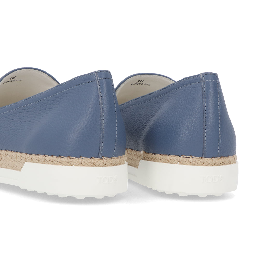 TOD’S スリッポン エスパドリーユ ブルー レザー