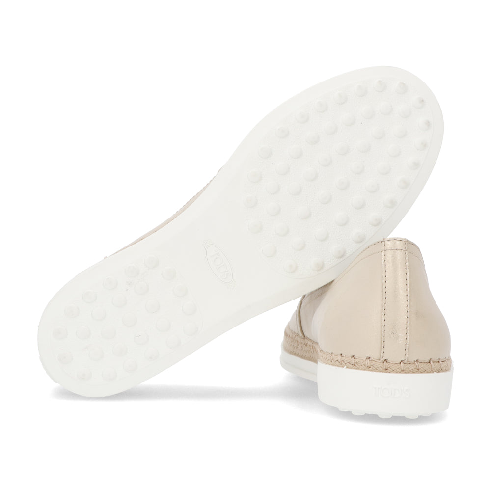 トッズ TOD’S スリッポン ベージュ レザー ユニセックス