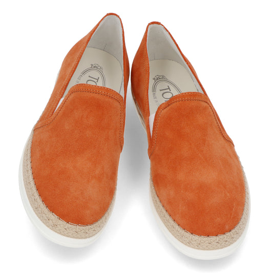 TOD’S スリッポン エスパドリーユ オレンジ スエード