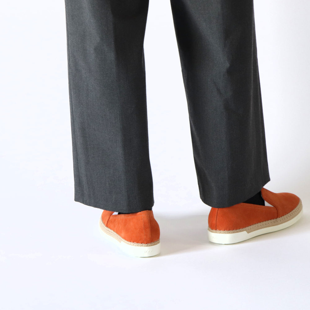 トッズ スリッポン スニーカー レディース エスパドリーユ GOMMA RAFIA TV PANTOFOLA PELLE HG0 オレンジ スエード フラット XXW0TV0J97ZHG0 G621