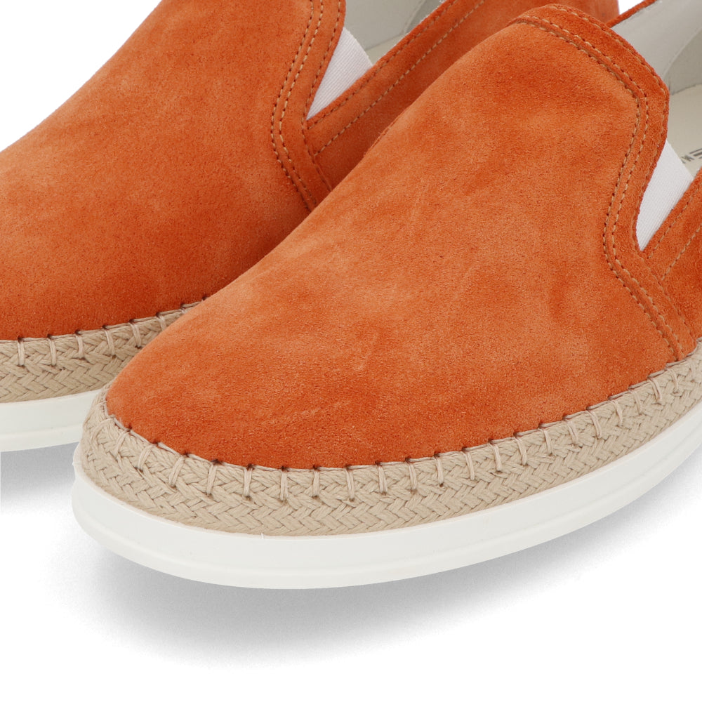 トッズ スリッポン スニーカー レディース エスパドリーユ GOMMA RAFIA TV PANTOFOLA PELLE HG0 オレンジ スエード フラット XXW0TV0J97ZHG0 G621