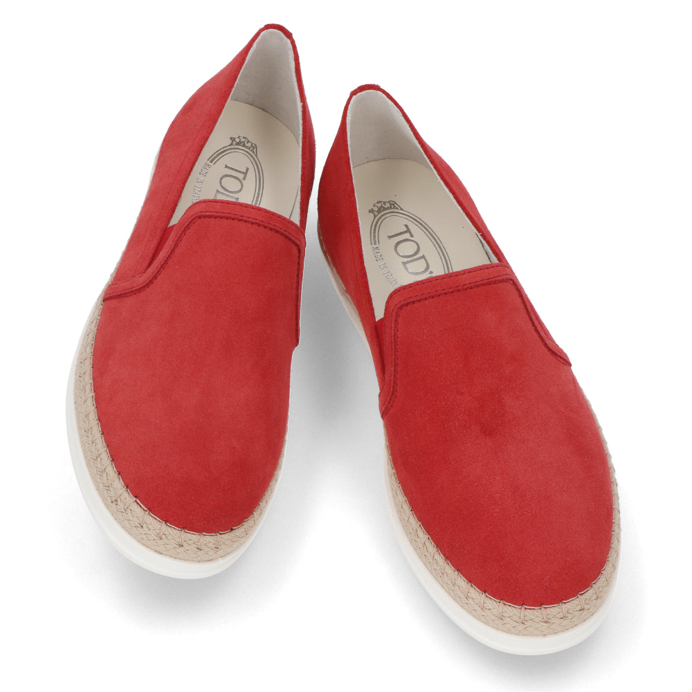 TOD’S スリッポン エスパドリーユ レッド スエード