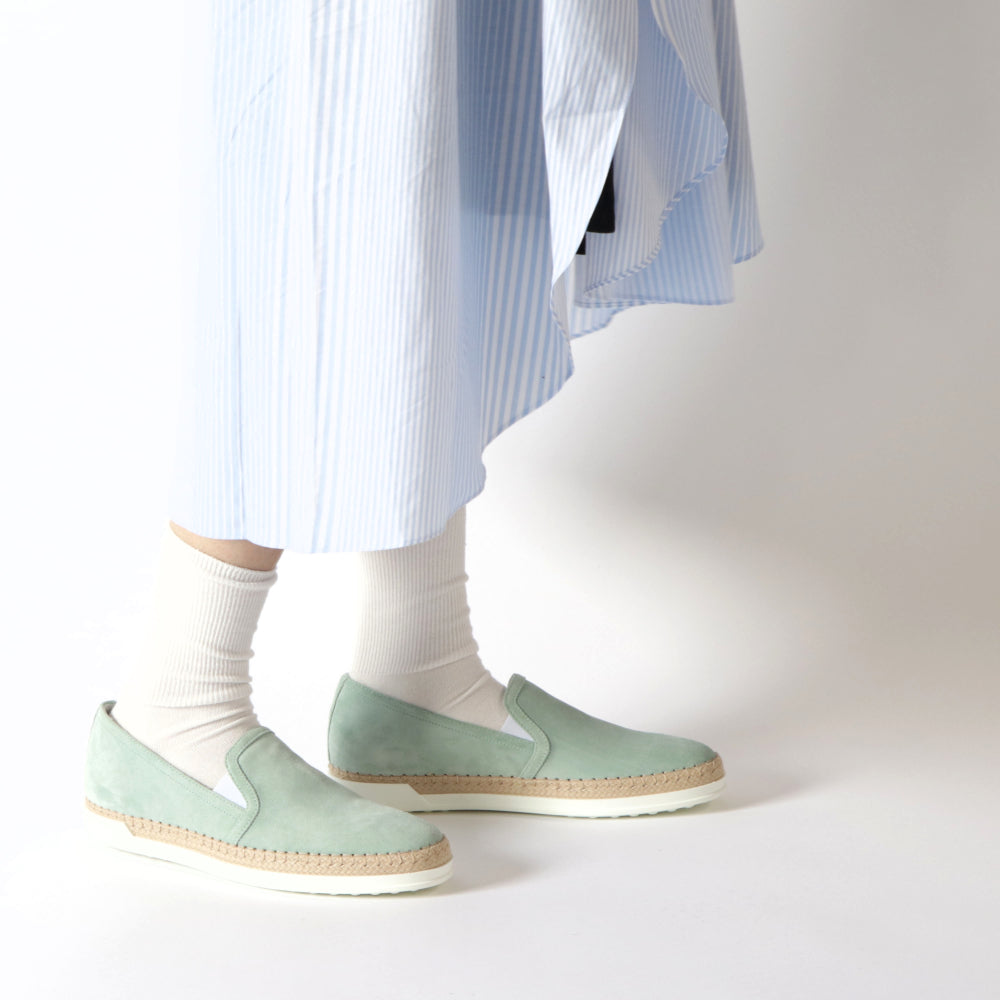 TOD’S スリッポン エスパドリーユ ライトブルー スエード