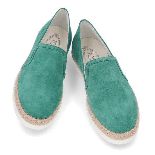 TOD’S スリッポン エスパドリーユ グリーン スエード