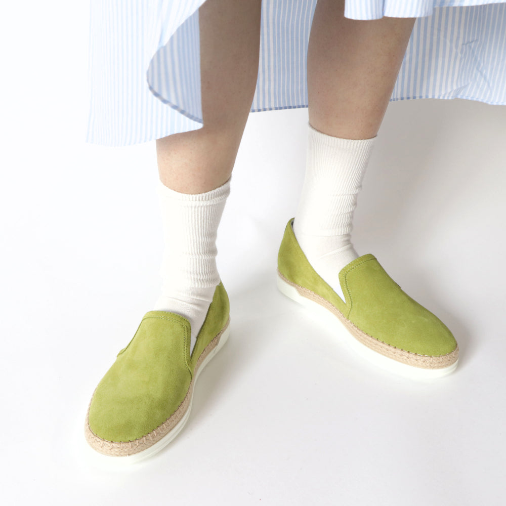 TOD’S スリッポン エスパドリーユ グリーン スエード