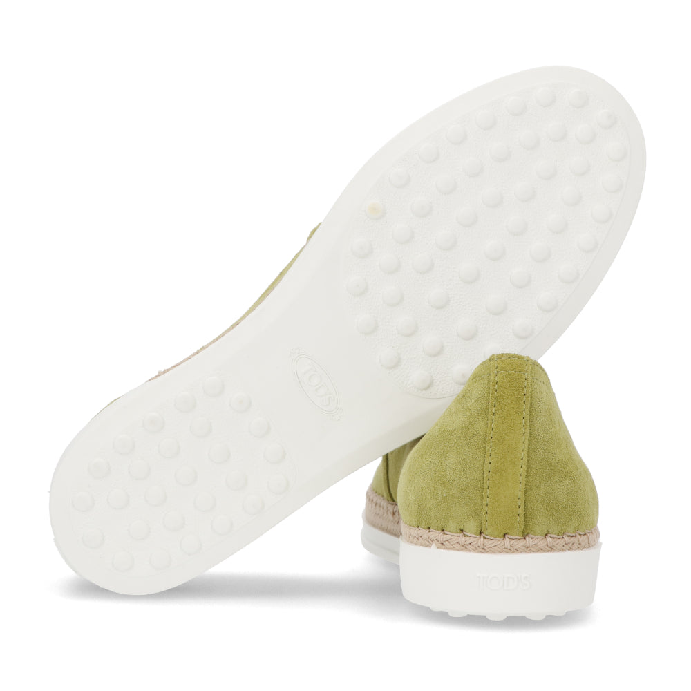 TOD’S スリッポン エスパドリーユ グリーン スエード