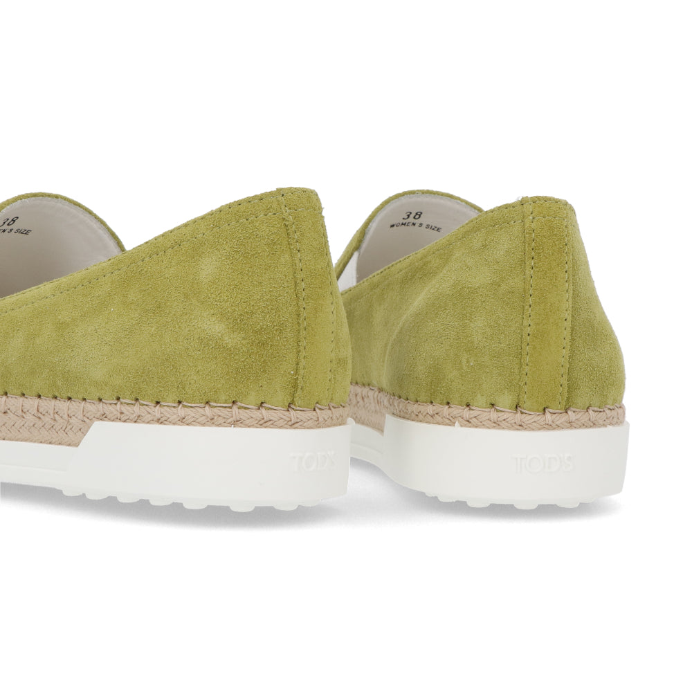 TOD’S スリッポン エスパドリーユ グリーン スエード