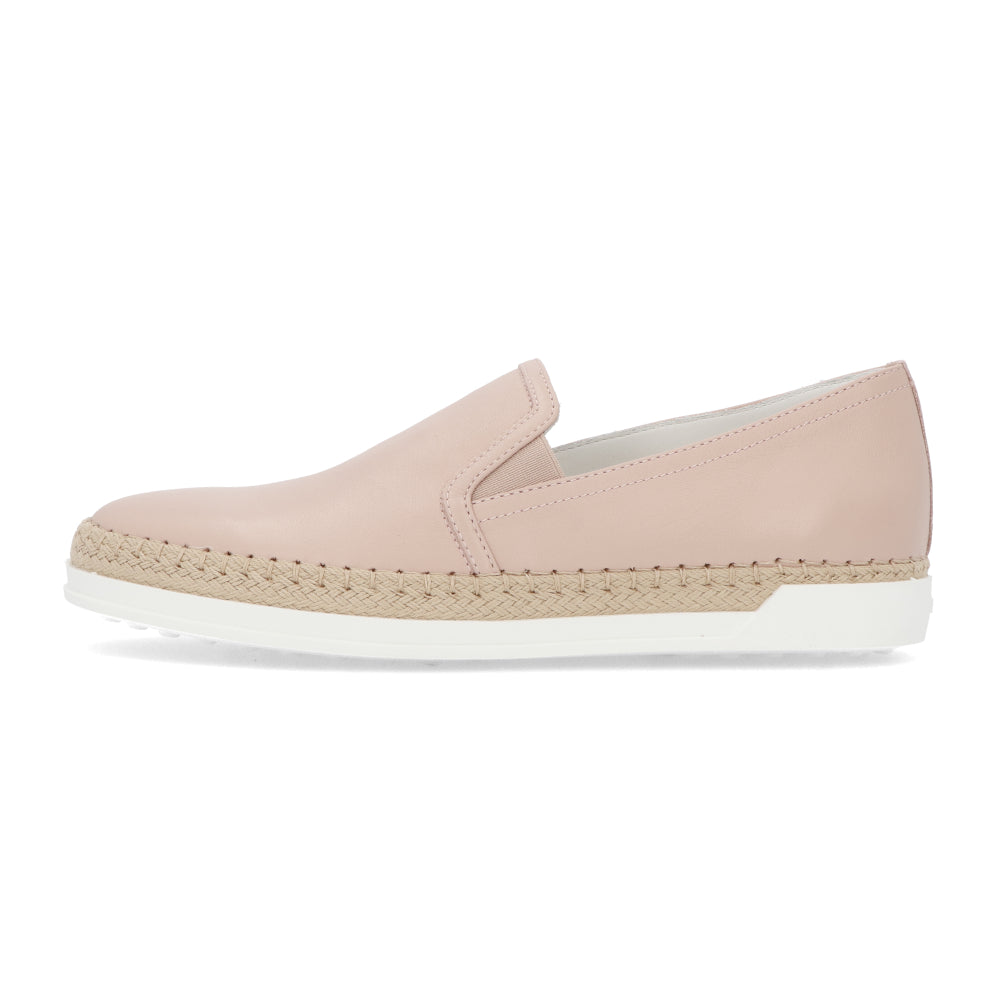 トッズ スリッポン スニーカー レディース エスパドリーユ GOMMA RAFIA TV PANTOFOLA PELLE JUS BALLERINA ピンク レザー フラット XXW0TV0J97ZJUS M011