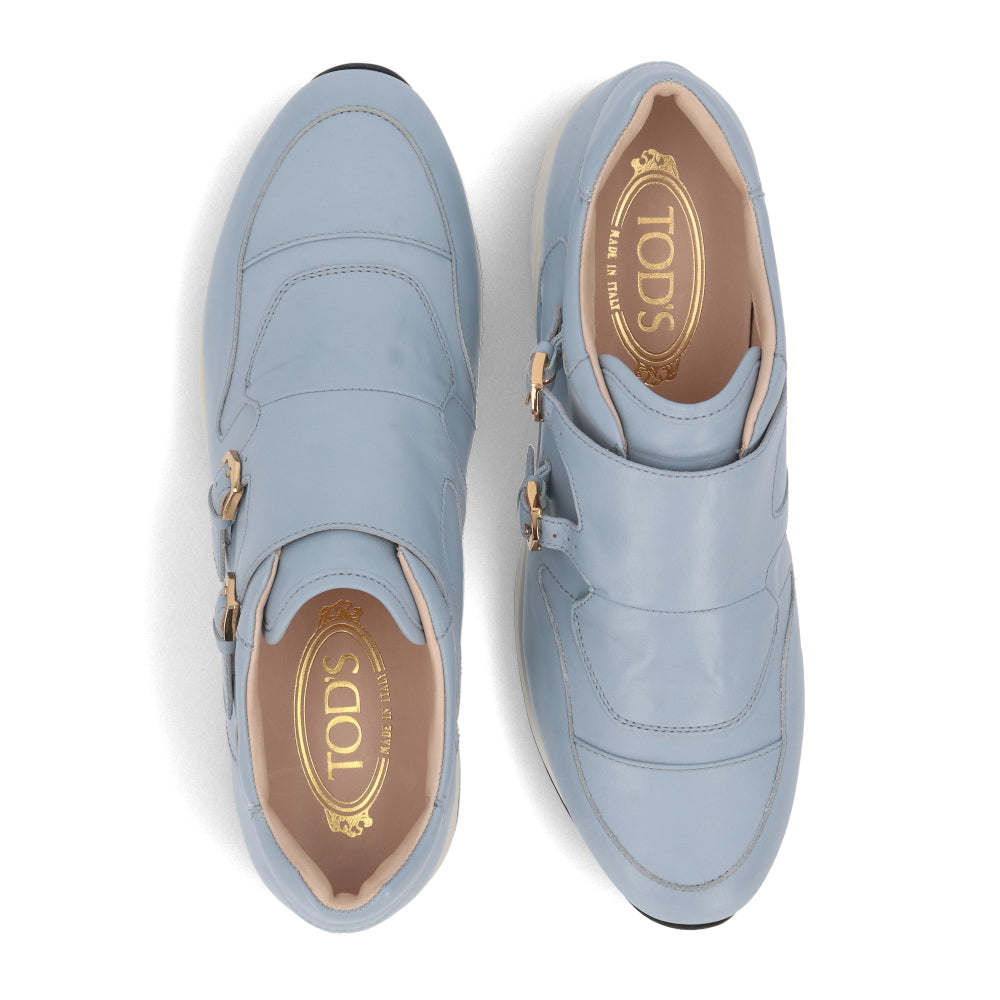 TOD’S スニーカー スリッポン ライトブルー レザー