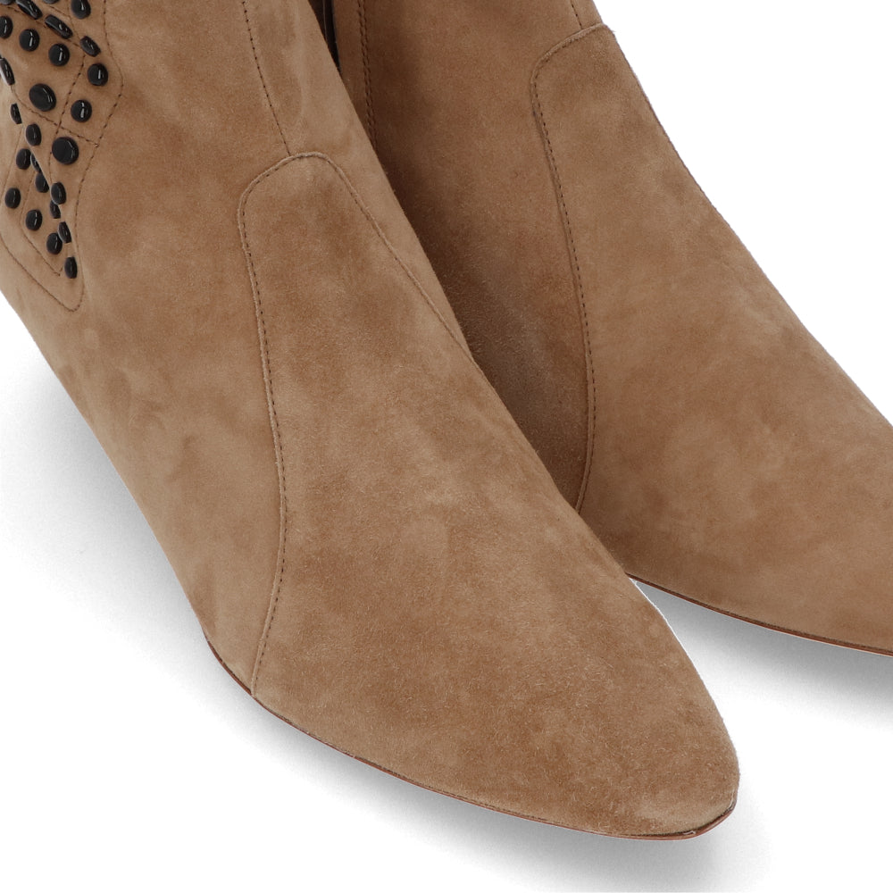 TOD’S ショートブーツブーツ ベージュ スエード ローヒール