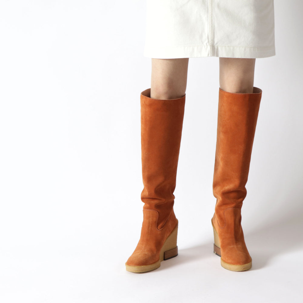 トッズ TOD’S ブーツ ZEPPA PARA II85 18B STIVALE TUBO BYE RUGGINE SCURO ブラウン ハイヒール