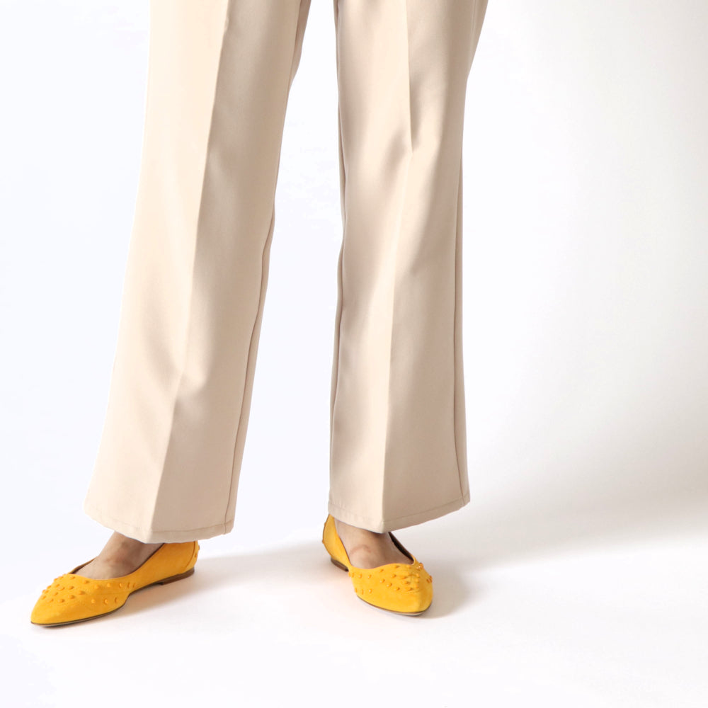 TOD’S フラットシューズ パンプス イエロー スエード