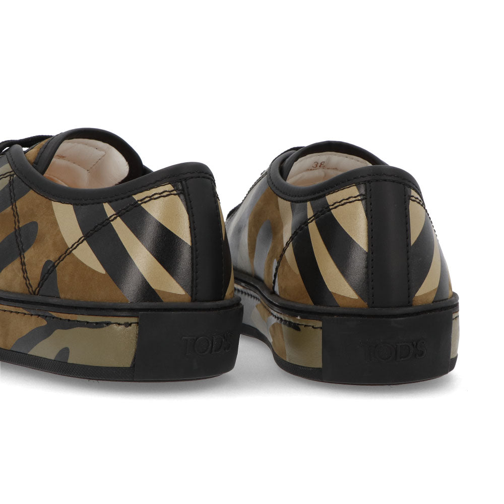 トッズ スニーカー CASS.GOMMA 26A ALL.PUNT.DIS.ZEBRA EZO グリーン系 ローカット アニマル柄 カモフラ柄 ゼブラ