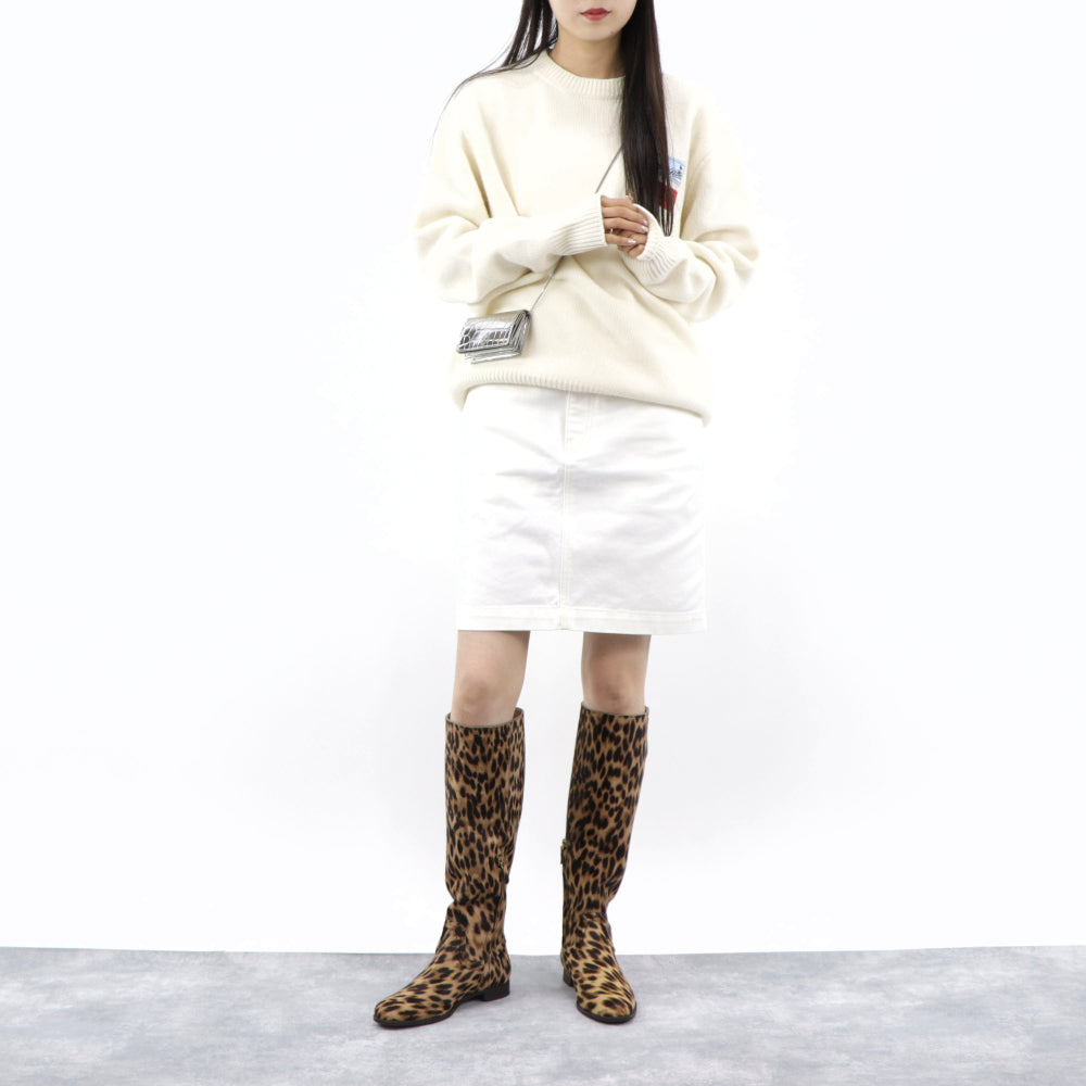 トッズ TOD’S シューズ ブーツ レディース ブラウン系(レオパード柄) ハラコ アニマル柄 ヒョウ柄 ロングブーツ