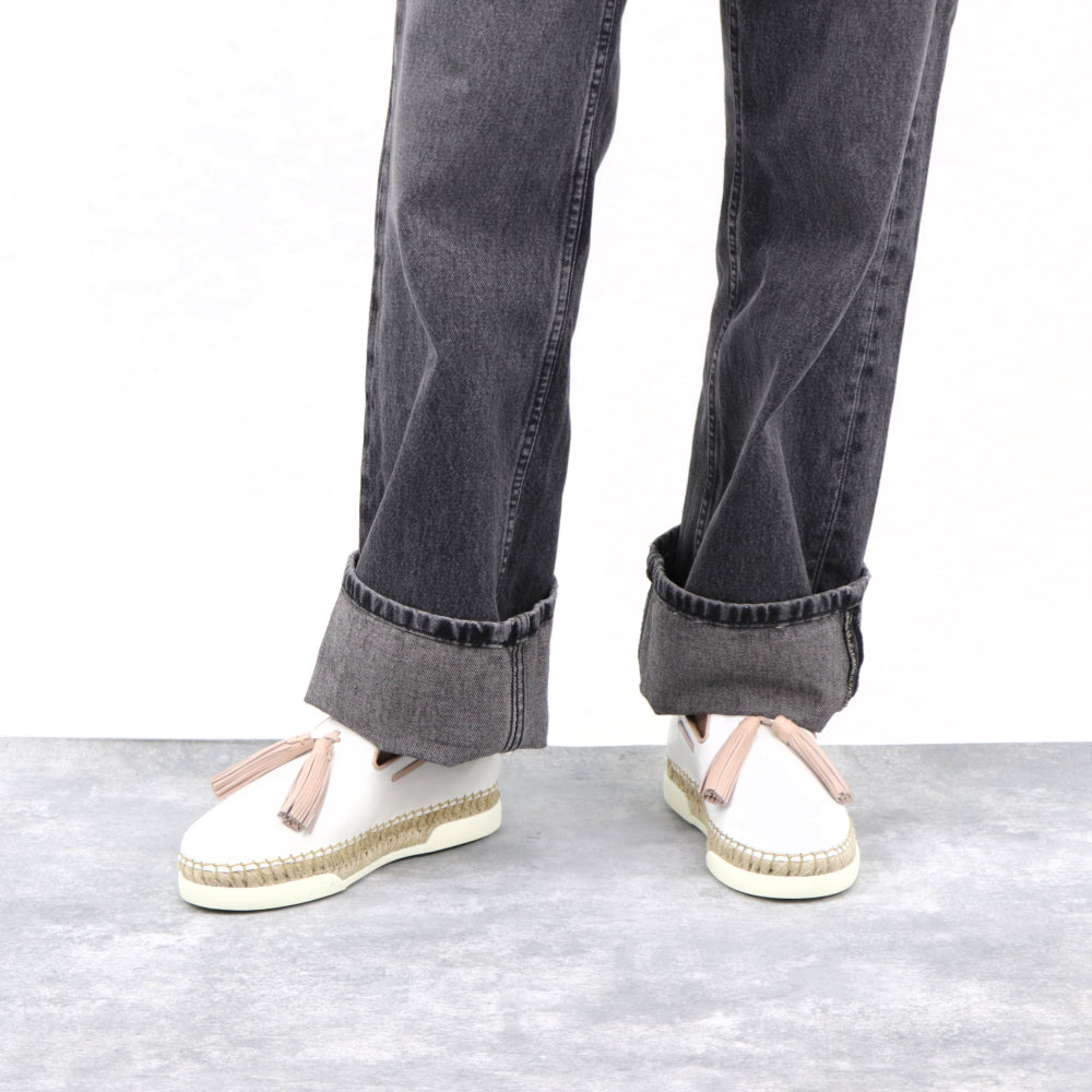 TOD’S スリッポン エスパドリーユ ホワイト レザー