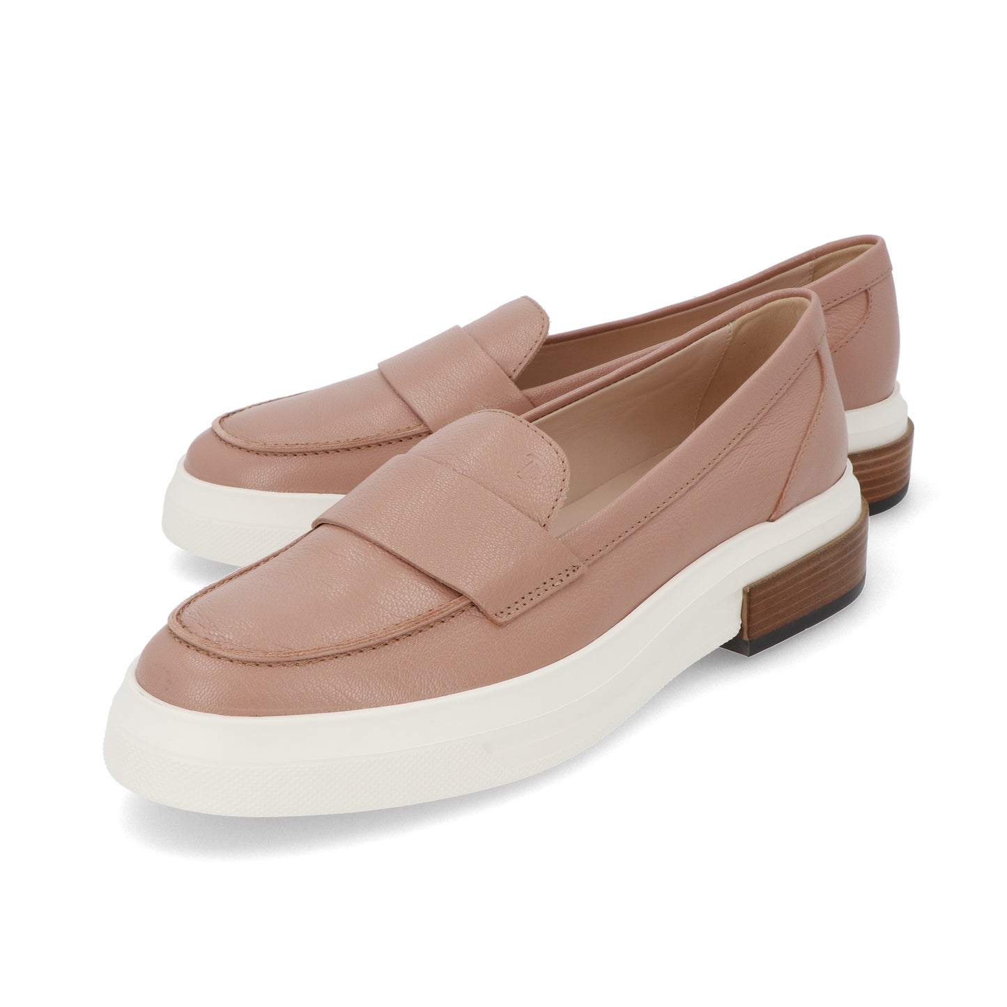 トッズ シューズレディース レッド ベージュ レザー モカシン 厚底 無地 XXW92B0Y41ZQUI