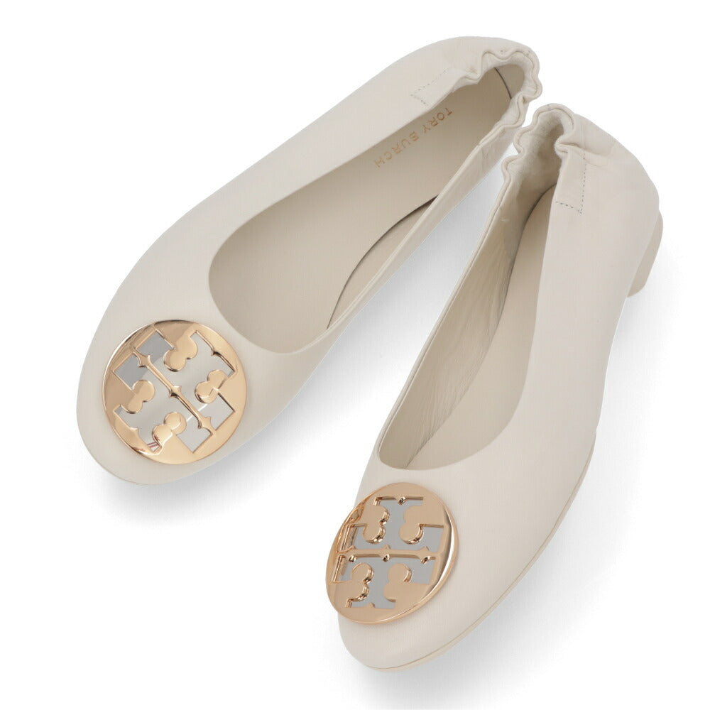 トリー バーチ Tory Burch シューズ パンプス レディース CLAIRE BALLET クレア バレエ アイボリー レザー ラバー バレエシューズ ダブルT ヒールなし 146119 104