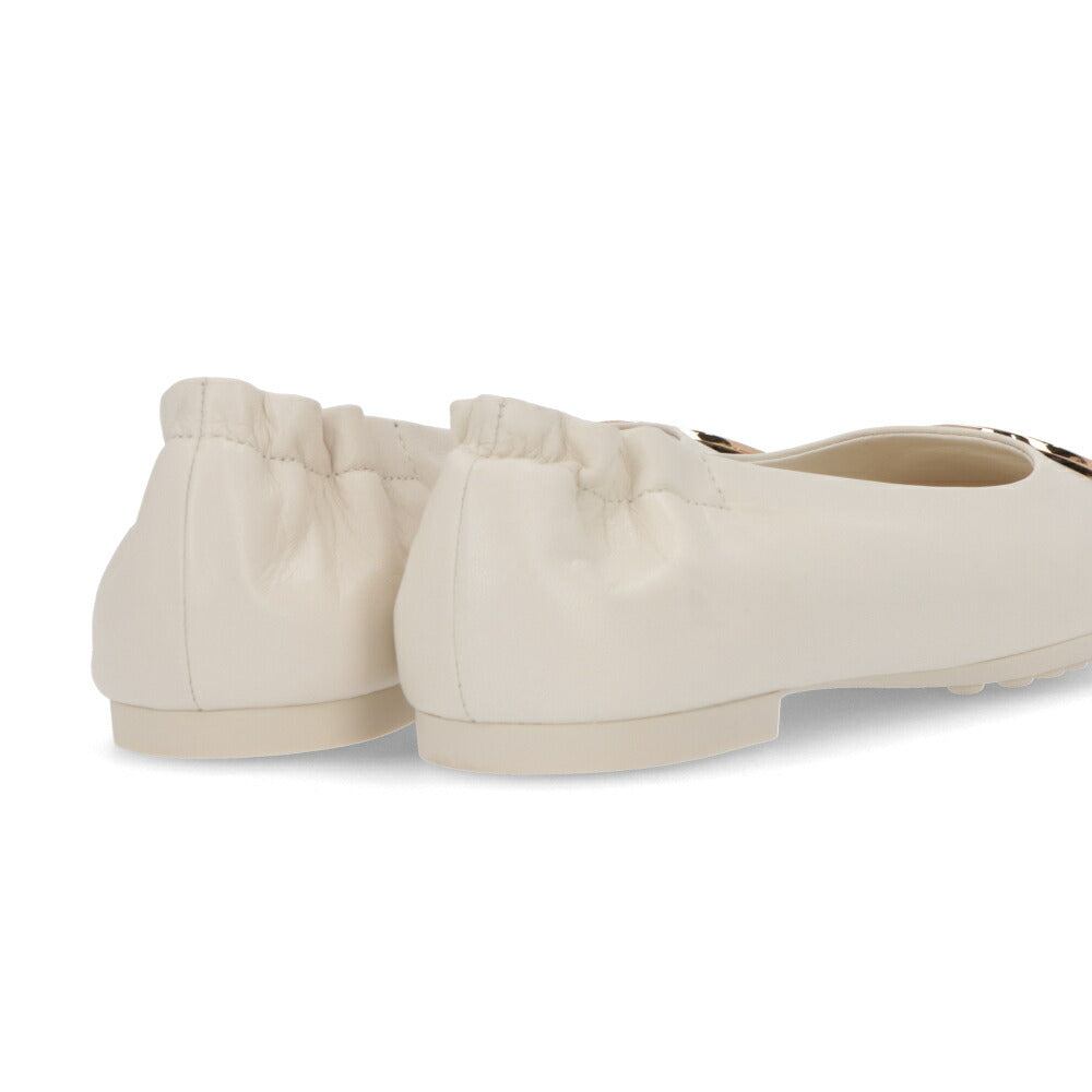 トリー バーチ Tory Burch シューズ パンプス レディース CLAIRE BALLET クレア バレエ アイボリー レザー ラバー バレエシューズ ダブルT ヒールなし 146119 104