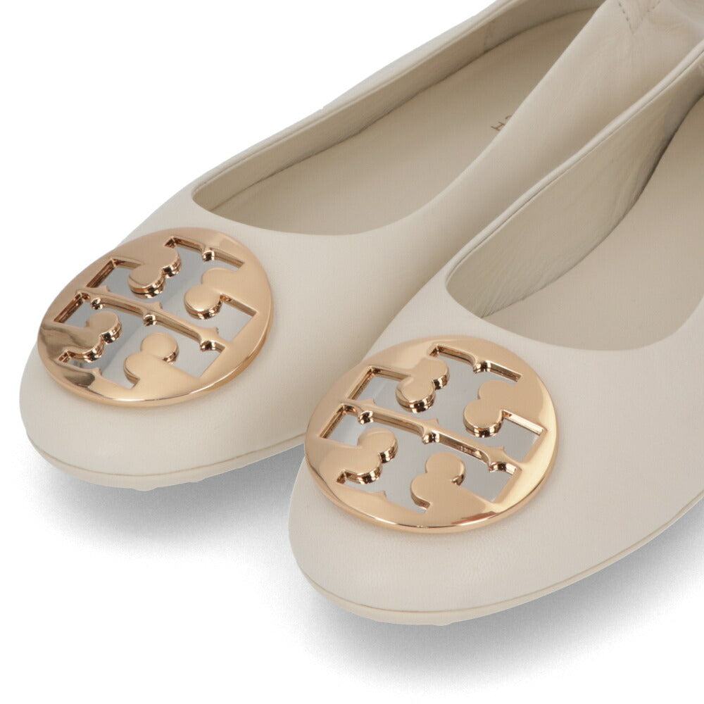 トリー バーチ Tory Burch シューズ パンプス レディース CLAIRE BALLET クレア バレエ アイボリー レザー ラバー バレエシューズ ダブルT ヒールなし 146119 104