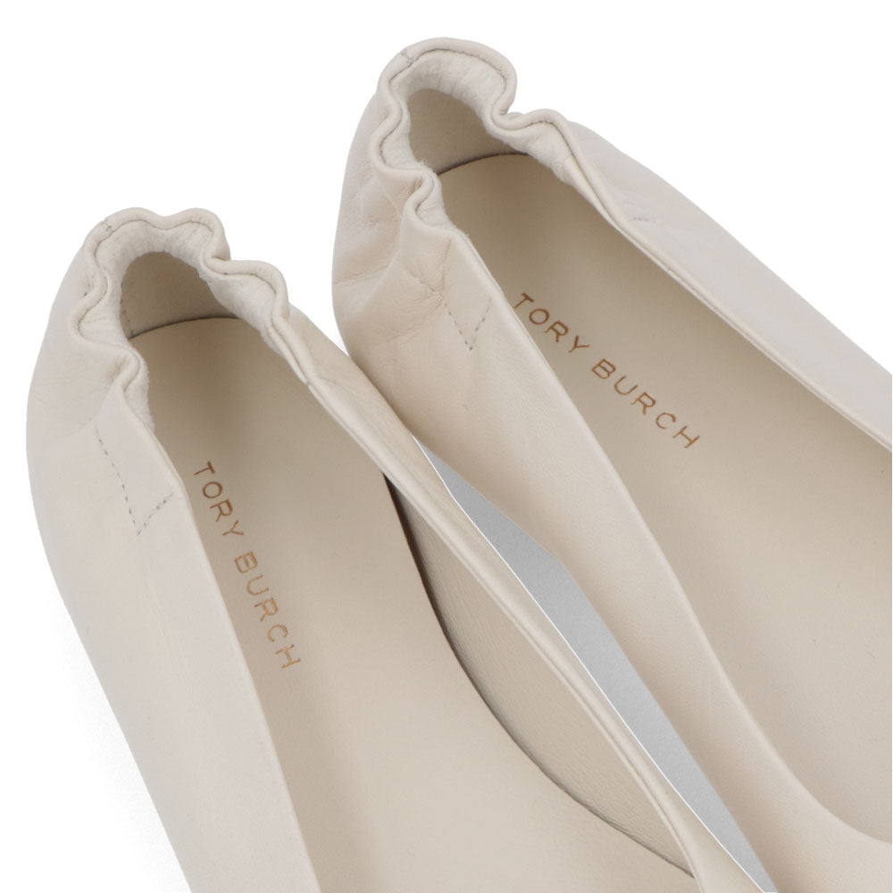 トリー バーチ Tory Burch シューズ パンプス レディース CLAIRE BALLET クレア バレエ アイボリー レザー ラバー バレエシューズ ダブルT ヒールなし 146119 104