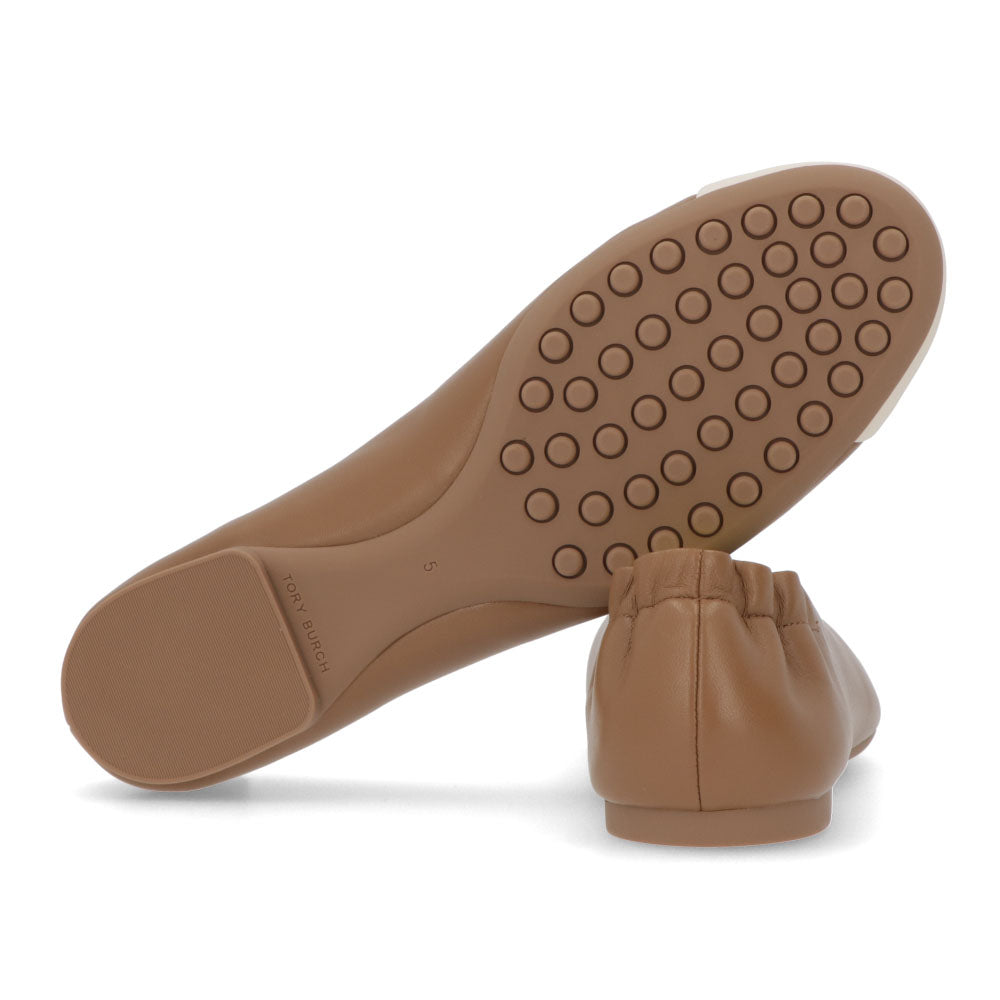 トリー バーチ Tory Burch シューズ パンプス レディース CLAIRE CAP TOE BALLET クレア キャップ トゥバレエ クリーム×ブラック レザー ラバー バレエシューズ ダブルT ロゴ ヒールなし 148336 250