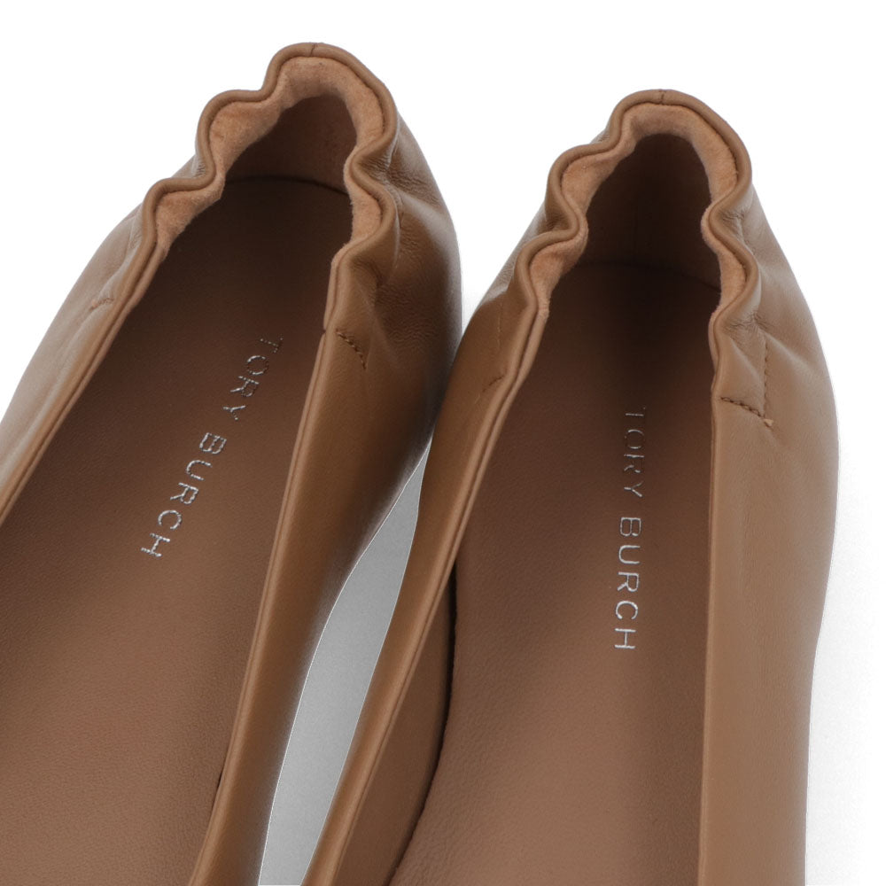 トリー バーチ Tory Burch シューズ パンプス レディース CLAIRE CAP TOE BALLET クレア キャップ トゥバレエ クリーム×ブラック レザー ラバー バレエシューズ ダブルT ロゴ ヒールなし 148336 250