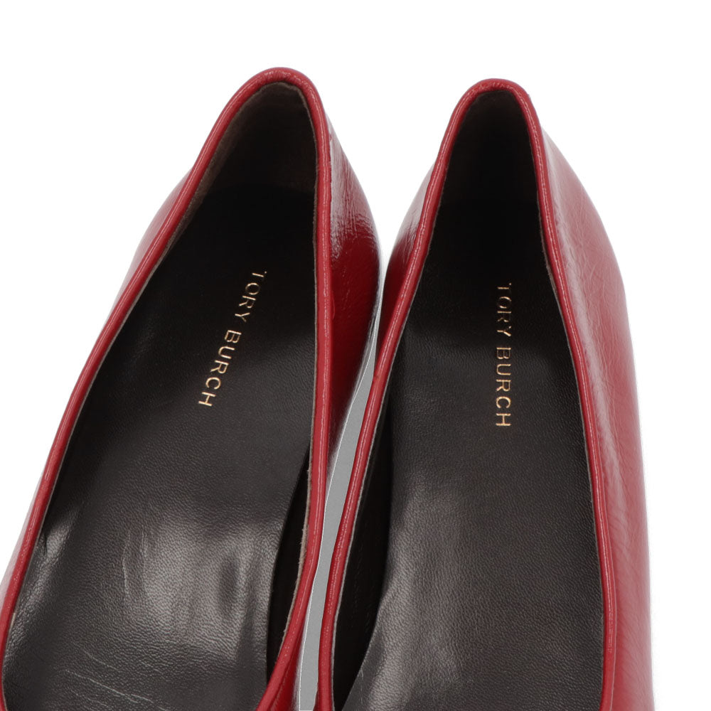 トリー バーチ Tory Burch シューズ パンプス レディース CAP TOE BALLET キャップ トゥバレエ ダークブラウン×レッド レザー バレエシューズ ダブルT ヒールなし 154510 200