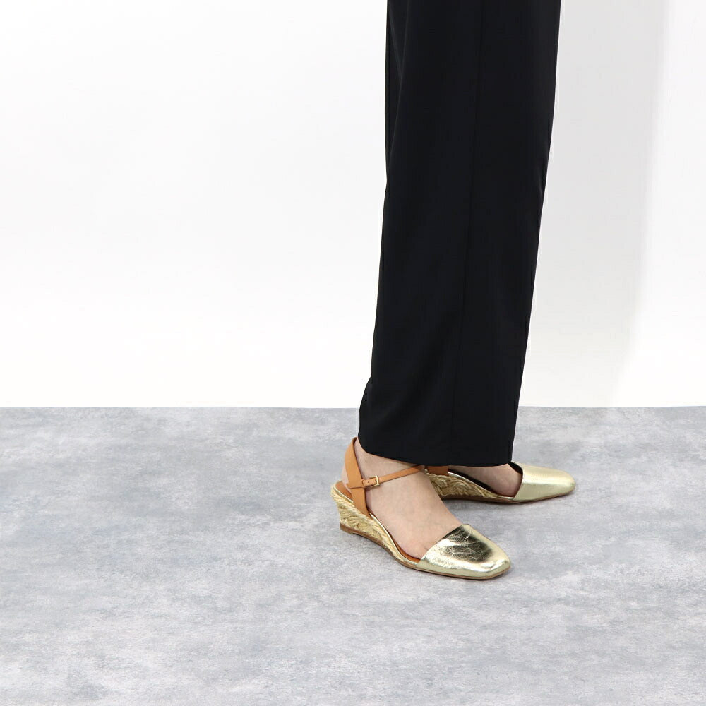 トリー バーチ Tory Burch シューズ サンダル レディース CLOSED TOE MID ESPADRILLE ゴールド レザー エスパドリーユ アンクルストラップ付き ヒールあり 150881 700