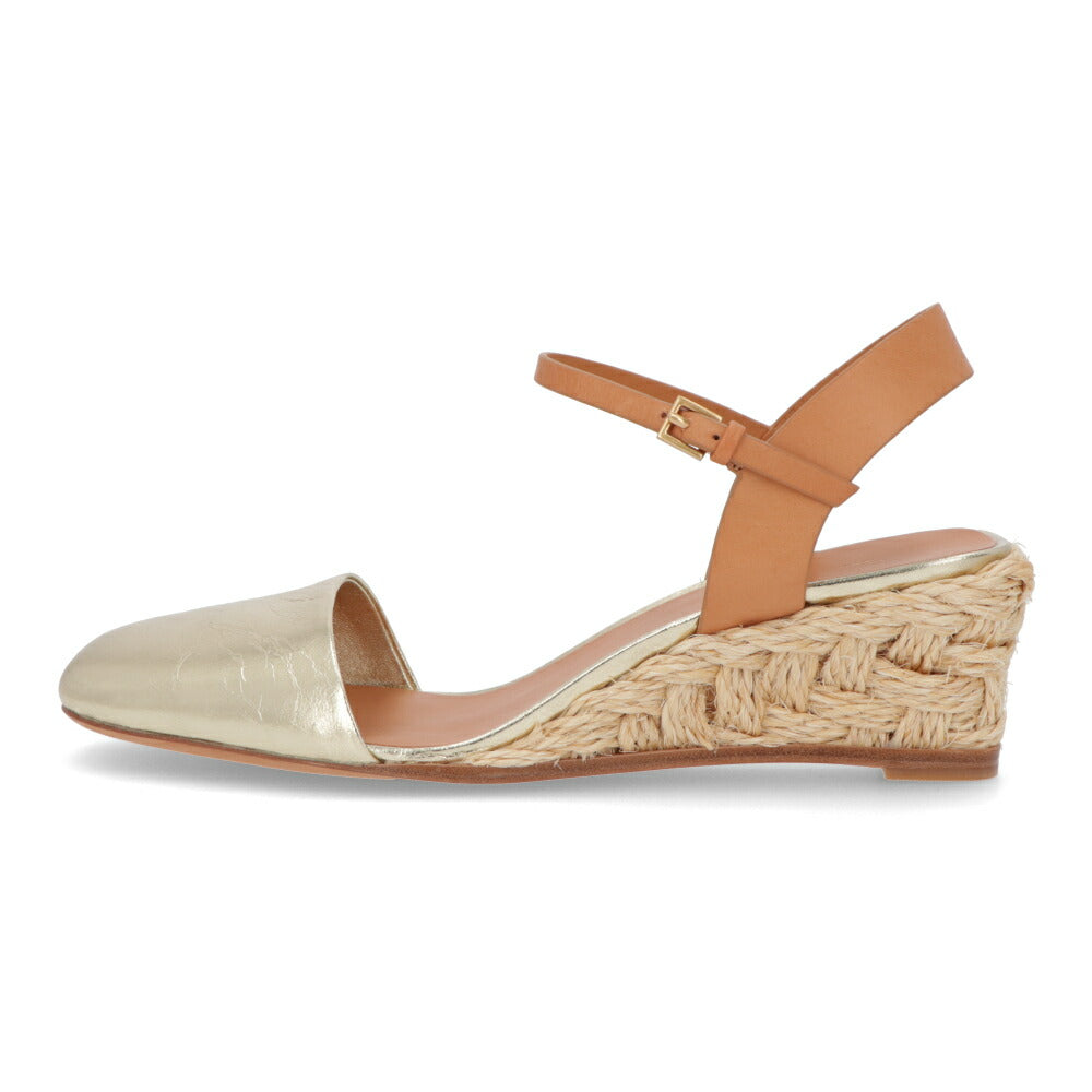 トリー バーチ Tory Burch シューズ サンダル レディース CLOSED TOE MID ESPADRILLE ゴールド レザー エスパドリーユ アンクルストラップ付き ヒールあり 150881 700