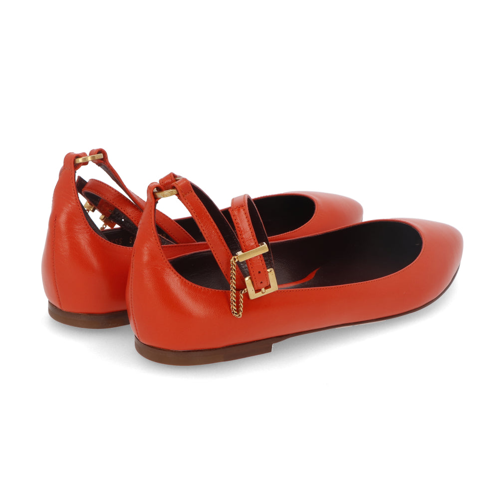 ヴァレンティノ VALENTINO ストラップ付きパンプス SW0S0S65 UFL LB8 レディース オレンジ ポインテッドトゥ ローヒール 新品