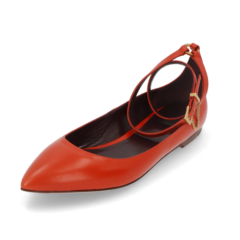 ヴァレンティノ VALENTINO ストラップ付きパンプス SW0S0S65 UFL LB8 レディース オレンジ ポインテッドトゥ ローヒール 新品