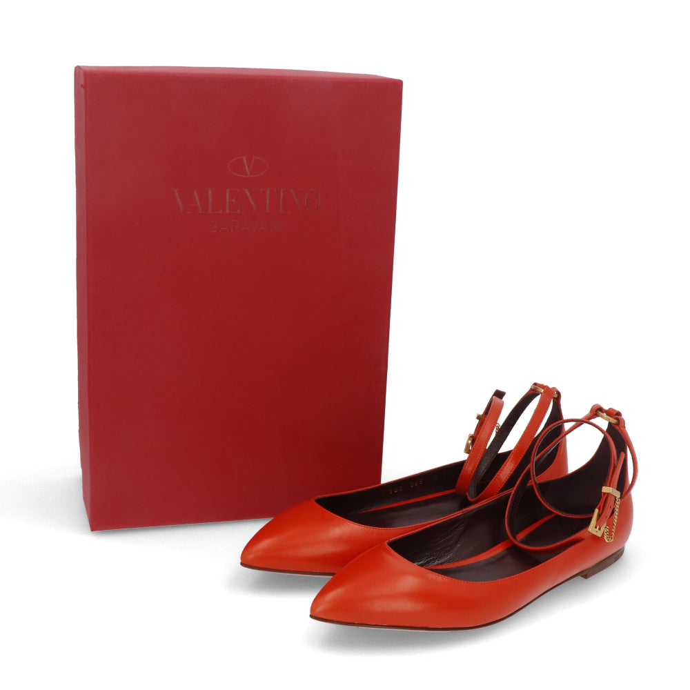 ヴァレンティノ VALENTINO ストラップ付きパンプス SW0S0S65 UFL LB8 レディース オレンジ ポインテッドトゥ ローヒール 新品