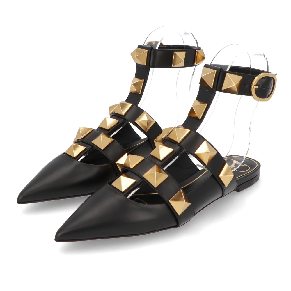 ヴァレンティノ VALENTINO サンダル ヒールなし XW0S0BY5 ZWM 0NO レディース ブラック ホワイト ロックスタッズ