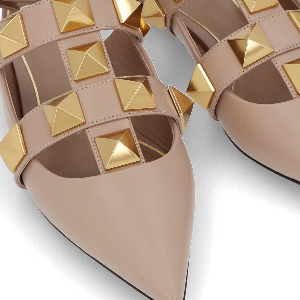 VALENTINO フラット パンプス ローマンスタッズ レザー