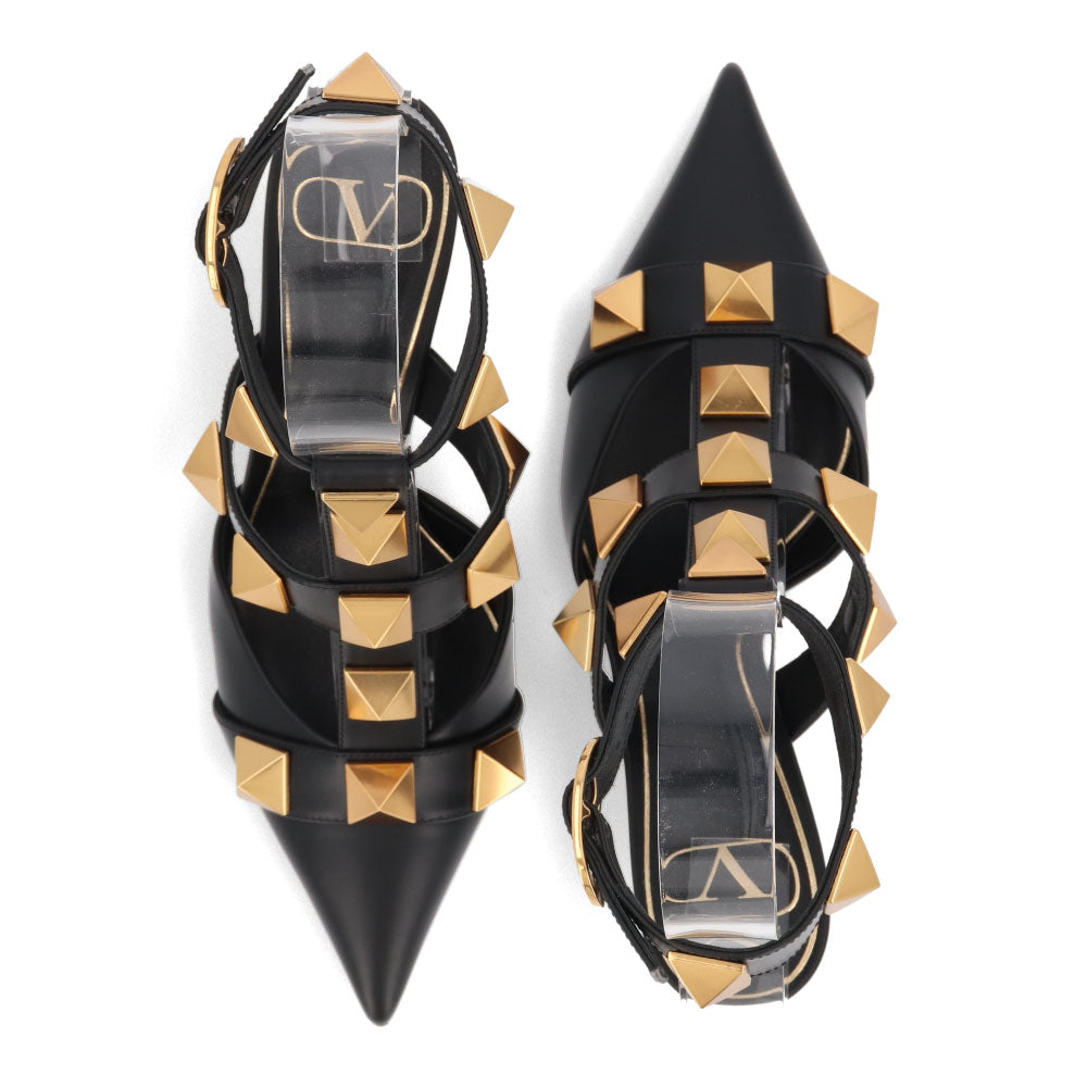 ヴァレンティノ VALENTINO シューズ パンプス レディース ブラック ベージュ アイボリー レザー ローマンスタッズ ポインテッドトゥ ゴールド金具 サンダル ヒールあり 2W2S0CB2ZWM