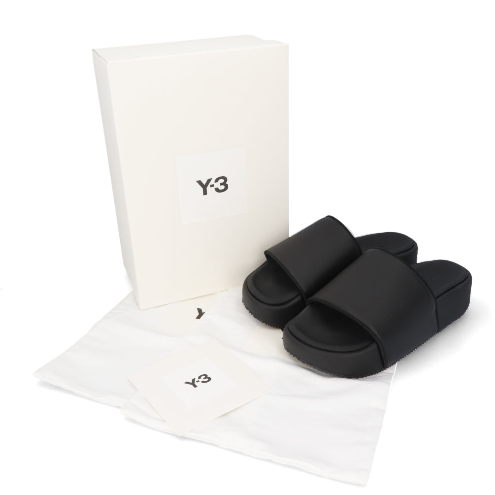 ADIDAS アディダス Y-3 ワイスリー ヨウジヤマモト FZ6403/SLIDES サンダル BLACK ブラック 厚底 ビーチサンダル 新品