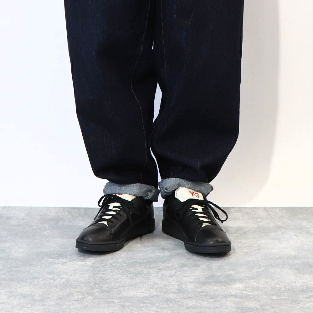 ワイスリー Y-3 シューズ スニーカー メンズ ヨウジコート ブラック レザー ロゴ ツートンカラー ステッチ アディダス ローカット EF2557