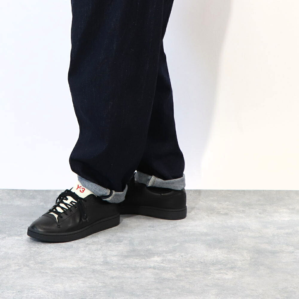 ワイスリー Y-3 シューズ スニーカー メンズ ヨウジコート ブラック レザー ロゴ ツートンカラー ステッチ アディダス ローカット EF2557