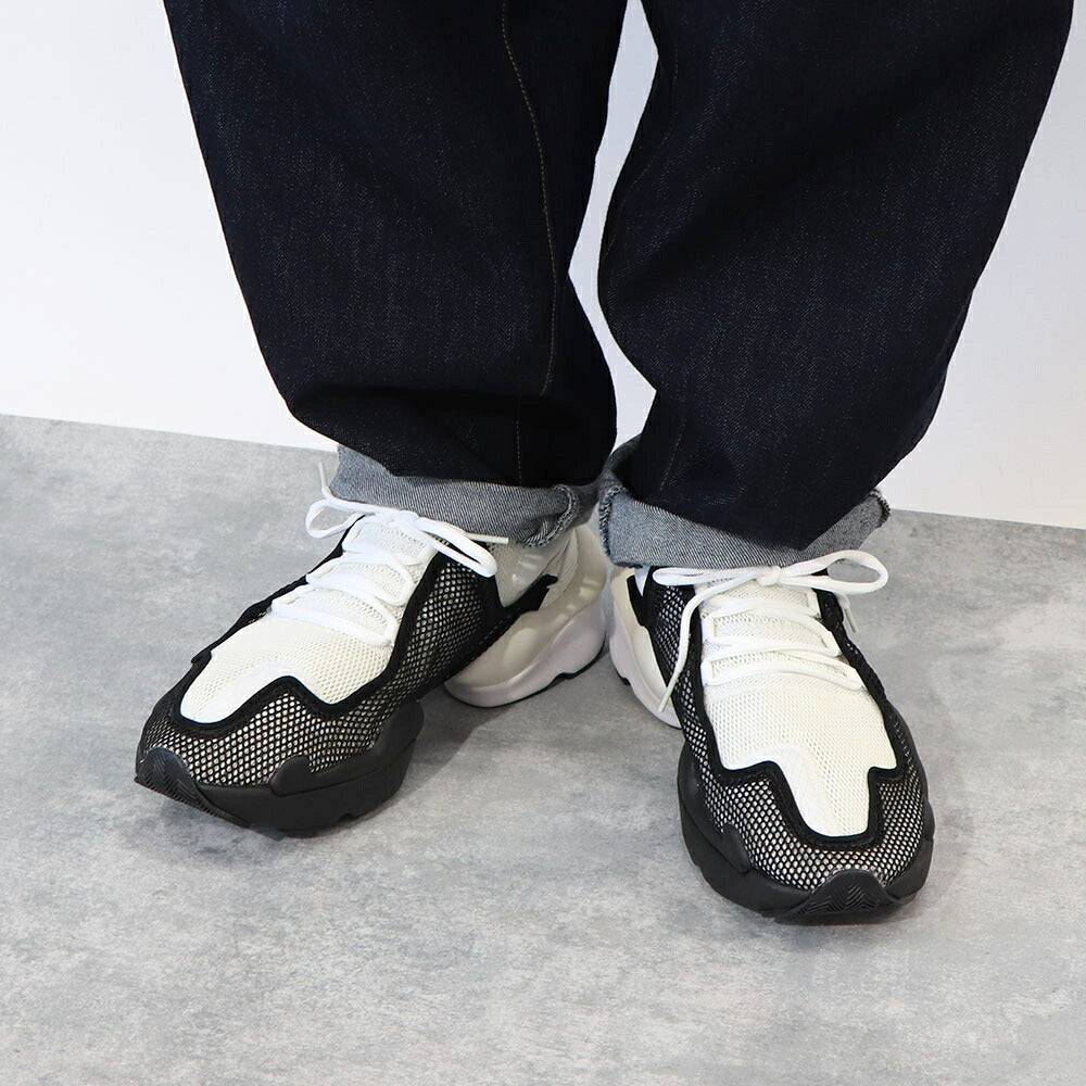 ワイスリー Y-3 シューズ スニーカー メンズ ren ホワイト×ブラック メッシュ 厚底 ロゴ メッシュ ツートンカラー アディダス ローカット EF2560