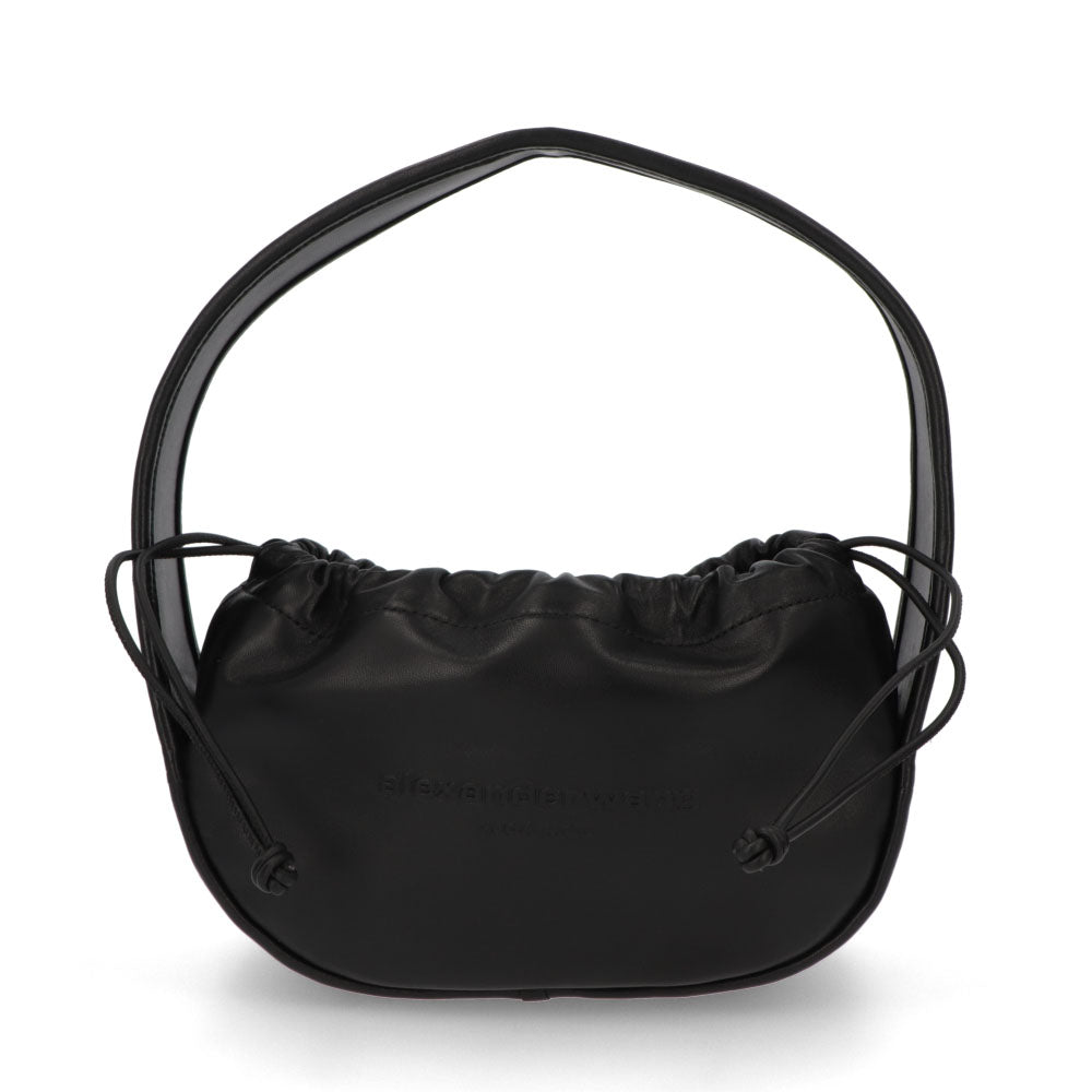 アレキサンダーワン ALEXANDER WANG バッグ ハンドバッグ レディース ブラック レザー ロゴ スモールバッグ ドローストリング