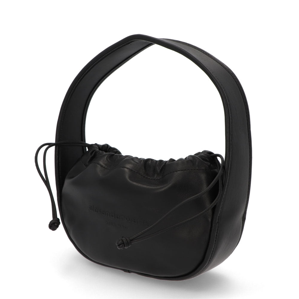 アレキサンダーワン ALEXANDER WANG バッグ ハンドバッグ レディース ブラック レザー ロゴ スモールバッグ ドローストリング