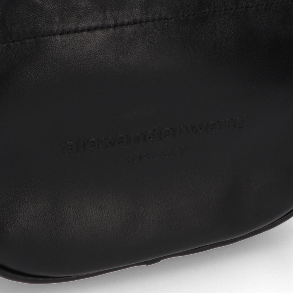 アレキサンダーワン ALEXANDER WANG バッグ ハンドバッグ レディース ブラック レザー ロゴ スモールバッグ ドローストリング