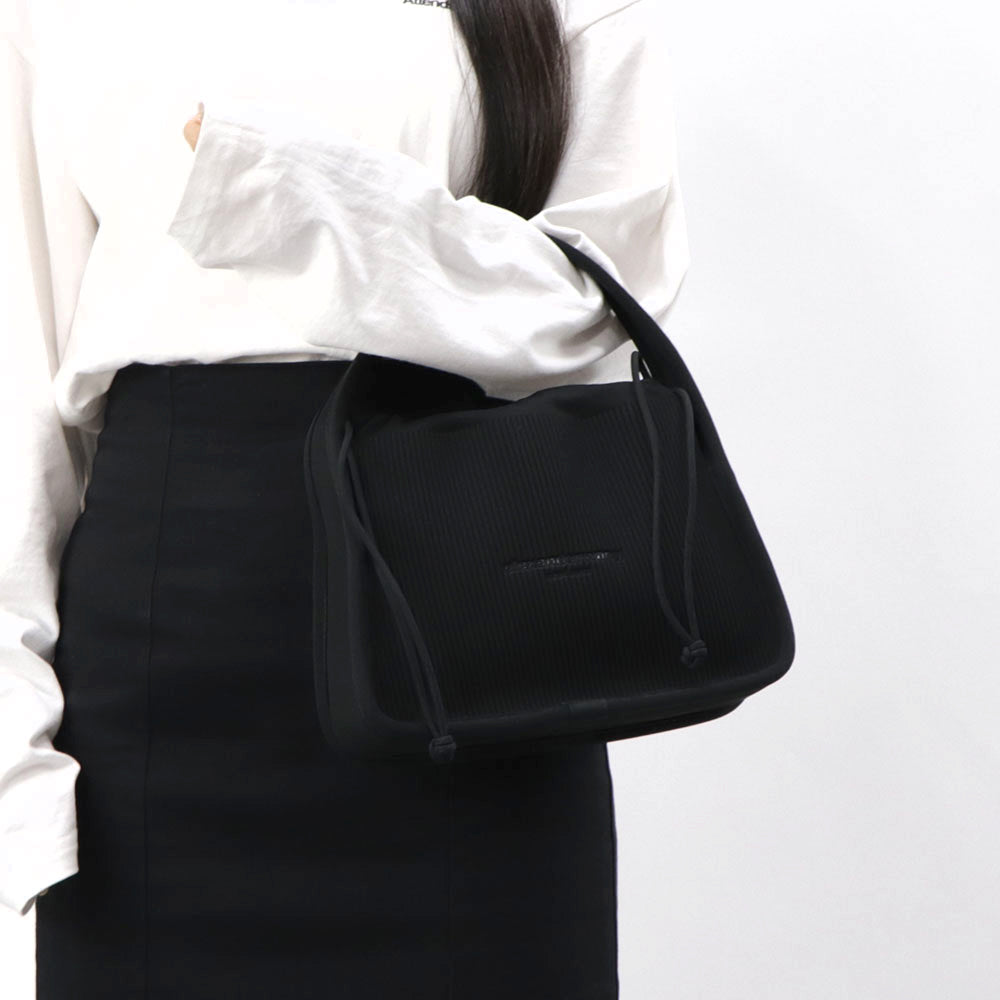 アレキサンダーワン ALEXANDER WANG バッグ ハンドバッグ レディース ブラック ポリエステル ナイロン ロゴ ニット スモールバッグ ドローストリング