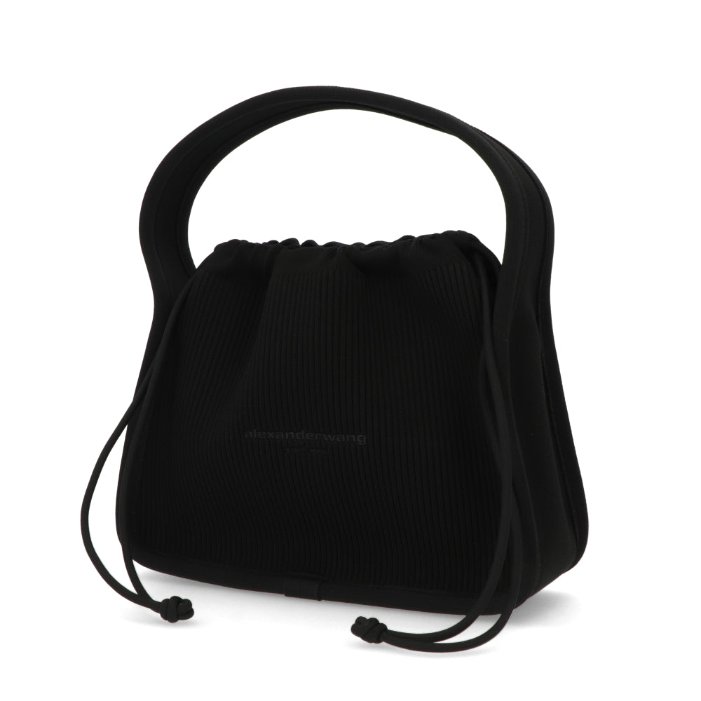 アレキサンダーワン ALEXANDER WANG バッグ ハンドバッグ レディース ブラック ポリエステル ナイロン ロゴ ニット スモールバッグ ドローストリング