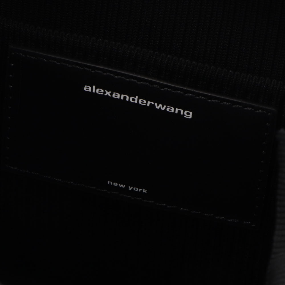 アレキサンダーワン ALEXANDER WANG バッグ ハンドバッグ レディース ブラック ポリエステル ナイロン ロゴ ニット スモールバッグ ドローストリング