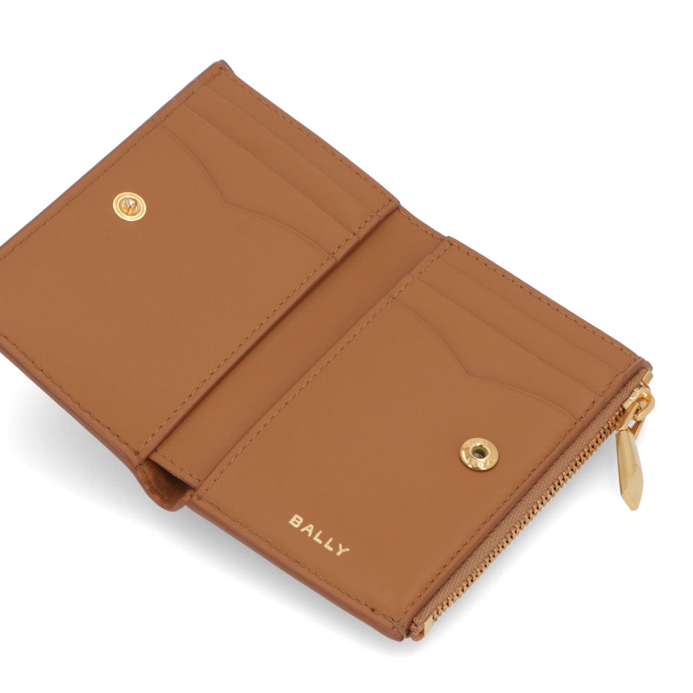 BALLY 二つ折り財布 EMBLEM COMPACT W ブラウン